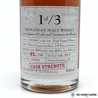 Heartwood 1 of 3 Cask Strength Vatted Malt Whisky, Tasmania, Australia