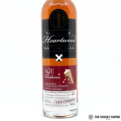 Heartwood Age Of Decadence Cask Strength Vatted Malt Whisky, Tasmania, Australia