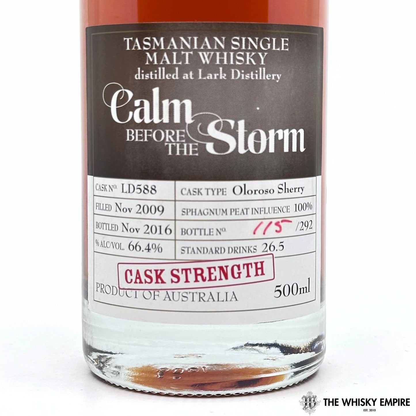 Heartwood Calm Before The Storm Cask Strength Single Malt Whisky, Tasmania, Australia