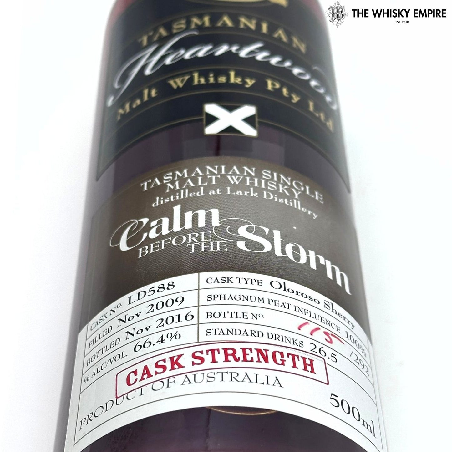 Heartwood Calm Before The Storm Cask Strength Single Malt Whisky, Tasmania, Australia