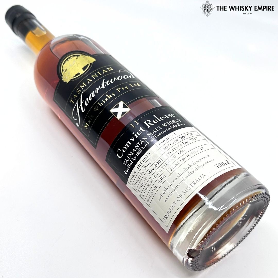 Heartwood Convict Release Batch #1 11 yo Cask Strength Single Malt Whisky, Tasmania, Australia