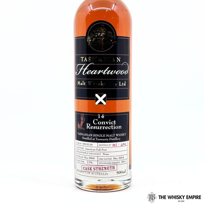 Heartwood Convict Resurrection 14YO Cask Strength Single Malt Whisky, Tasmania, Australia