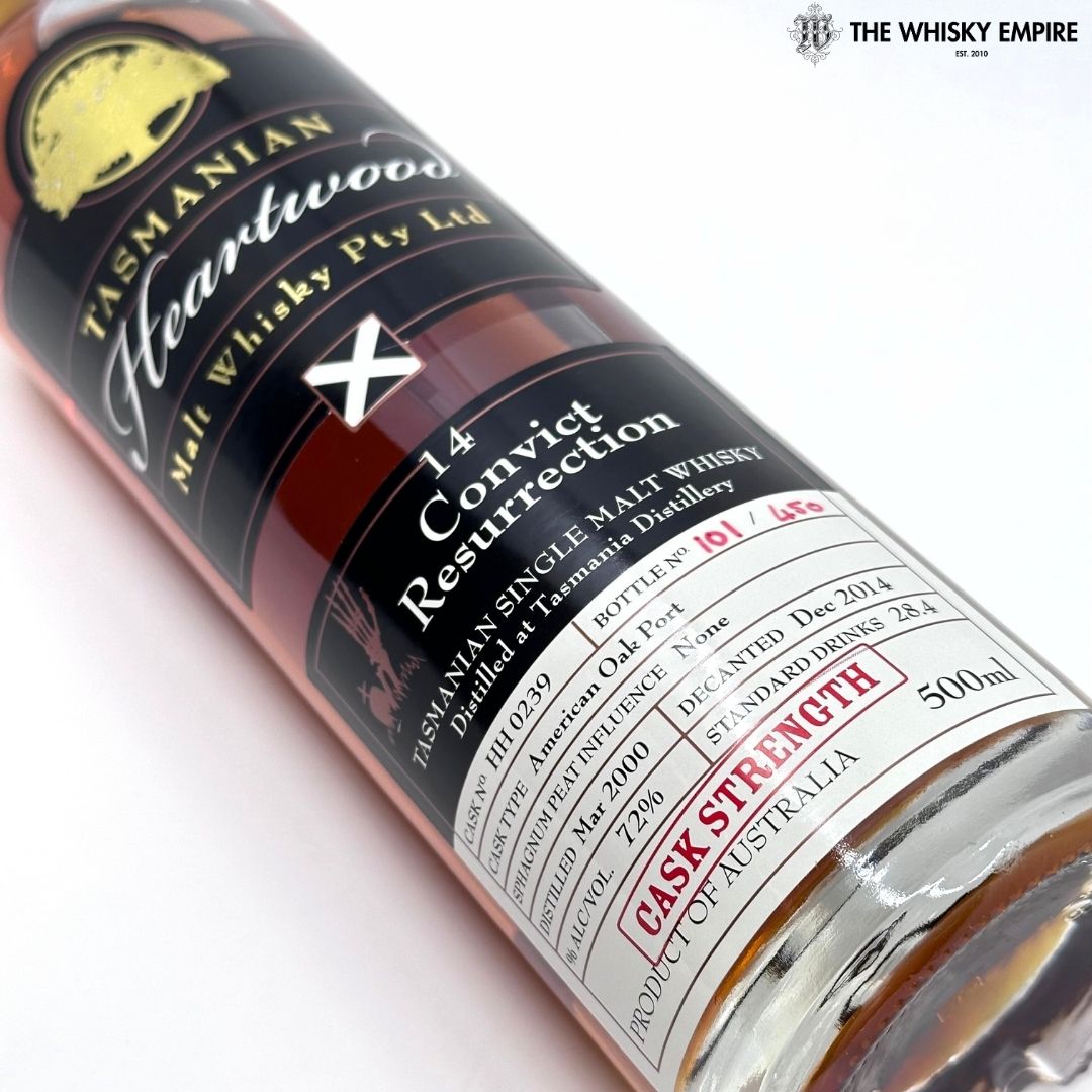 Heartwood Convict Resurrection 14YO Cask Strength Single Malt Whisky, Tasmania, Australia