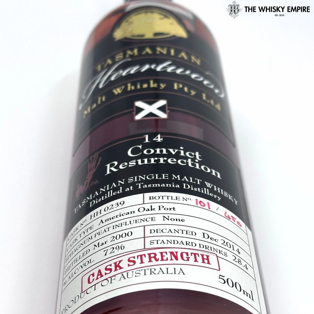 Heartwood Convict Resurrection 14YO Cask Strength Single Malt Whisky, Tasmania, Australia