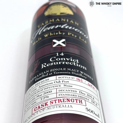 Heartwood Convict Resurrection 14YO Cask Strength Single Malt Whisky, Tasmania, Australia