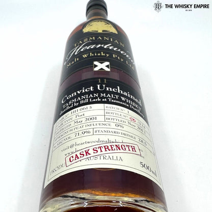 Heartwood Convict Unchained 11YO Cask Strength Single Malt Whisky, Tasmania, Australia