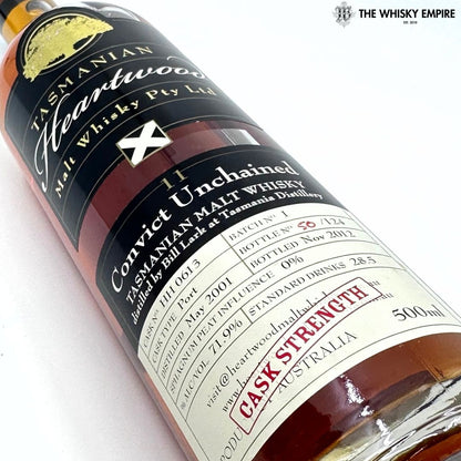 Heartwood Convict Unchained 11YO Cask Strength Single Malt Whisky, Tasmania, Australia