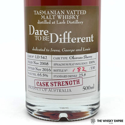 Heartwood Dare To Be Different 8YO Cask Strength Single Malt Whisky, Tasmania, Australia