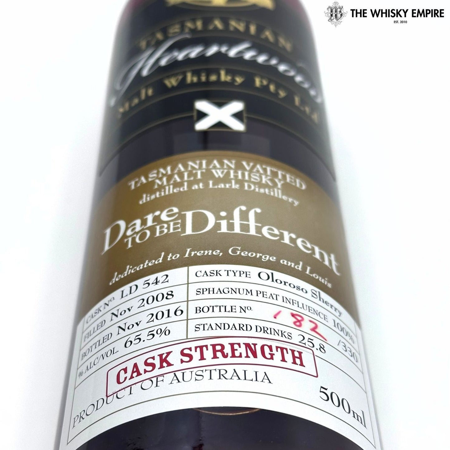 Heartwood Dare To Be Different 8YO Cask Strength Single Malt Whisky, Tasmania, Australia