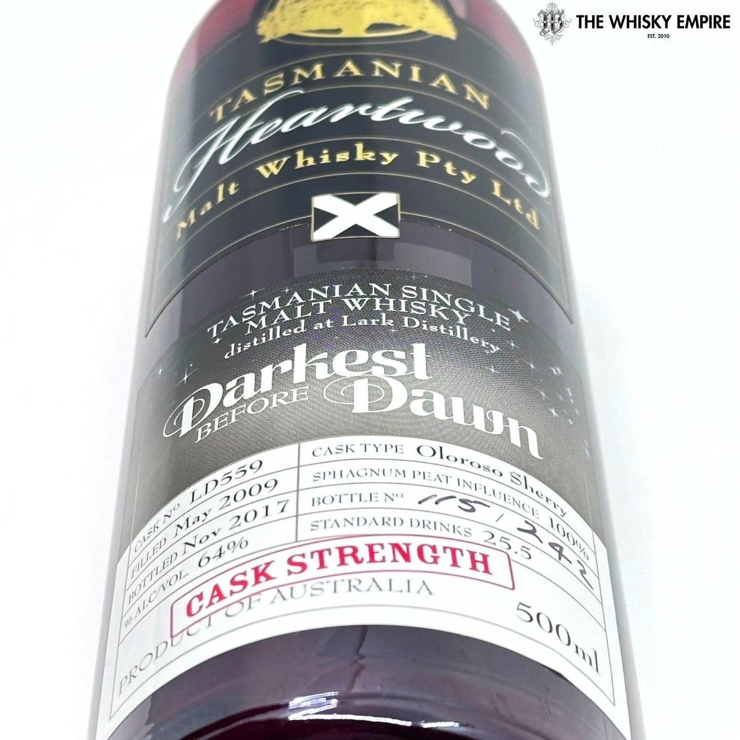 Heartwood Darkest Before Dawn Cask Strength Single Malt Whisky, Tasmania, Australia