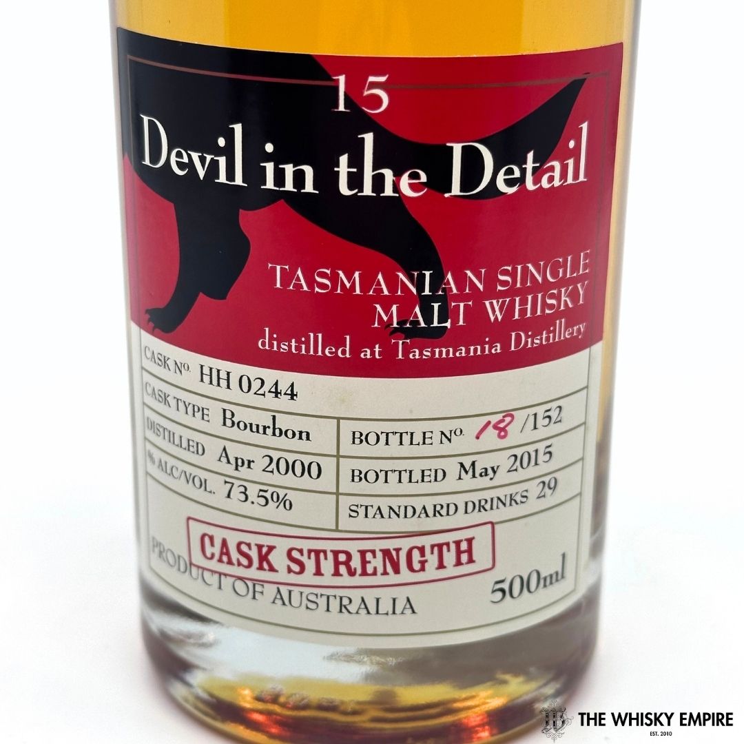 Heartwood Devil in the Detail 15YO Cask Strength Single Malt Whisky, Tasmania, Australia