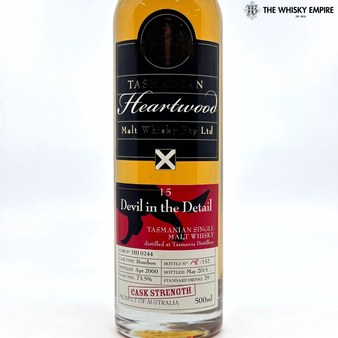 Heartwood Devil in the Detail 15YO Cask Strength Single Malt Whisky, Tasmania, Australia