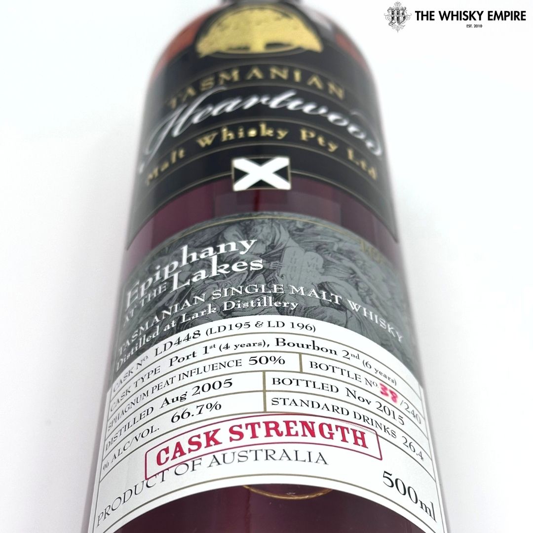 Heartwood Epiphany at the Lakes Cask Strength Single Malt Whisky, Tasmania, Australia