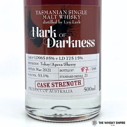 Heartwood Hark Of Darkness Cask Strength Single Malt Whisky, Tasmania, Australia