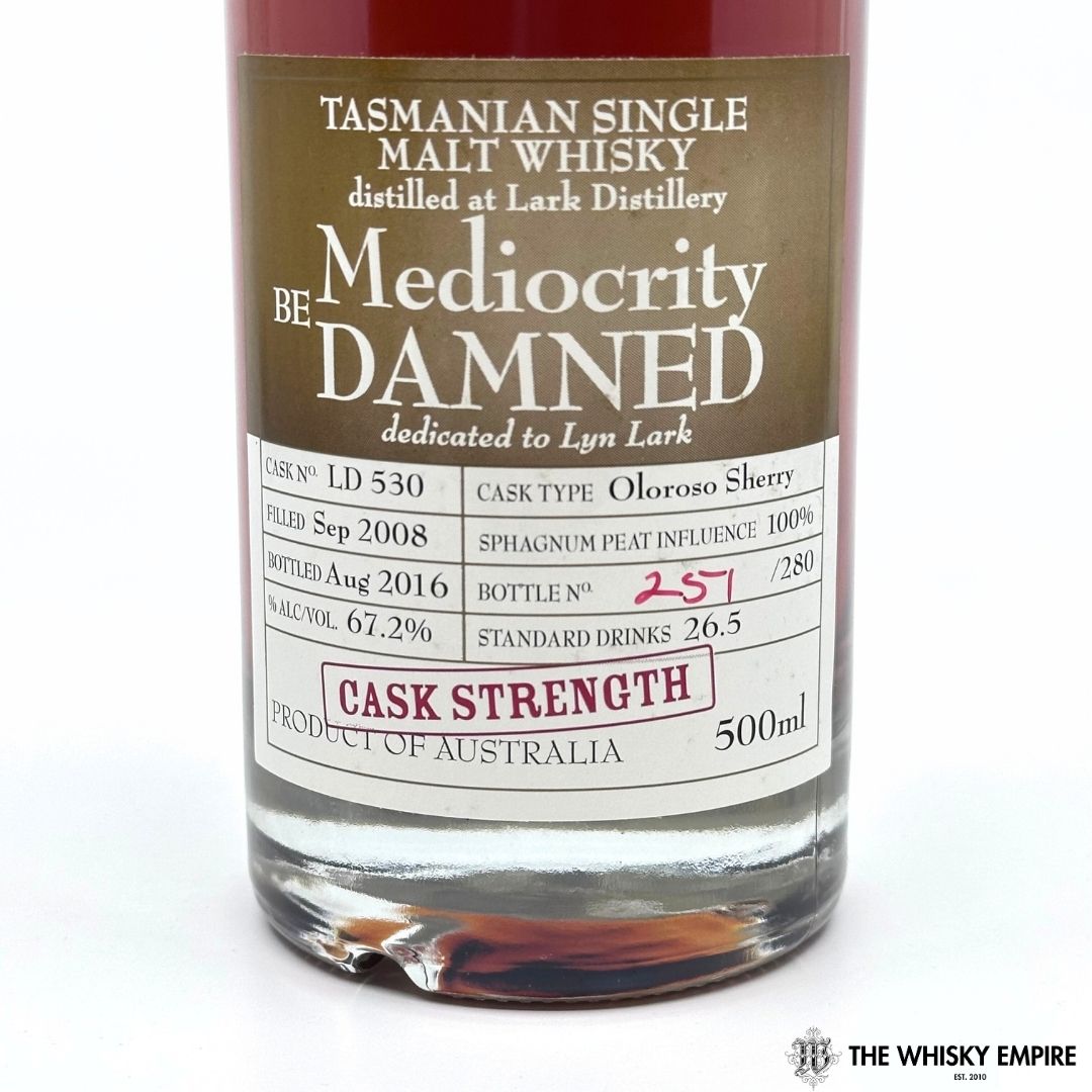 Heartwood Mediocrity Be Damned Cask Strength Single Malt Whisky, Tasmania, Australia