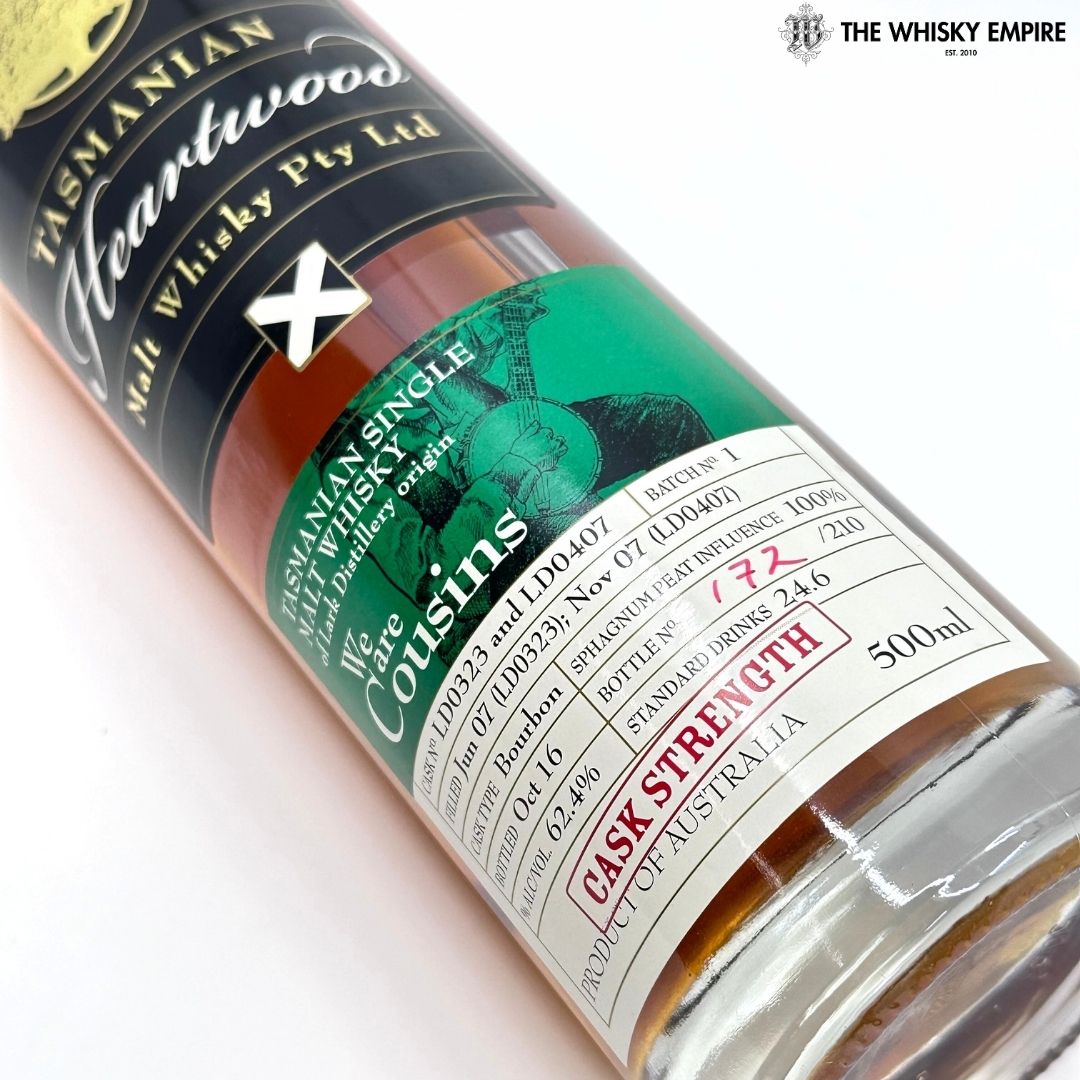 Heartwood We Are Cousins Batch No. 1 Cask Strength Single Malt Whisky, Tasmania, Australia