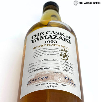 The Cask of Yamazaki Heavily Peated White Oak Cask 3Q70044 1993 14yo Cask Strength Single Malt Whisky, Japan