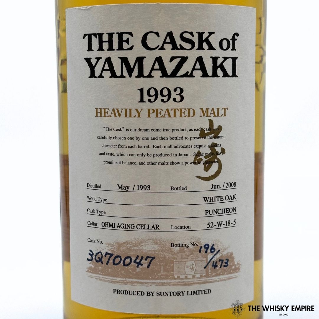 The Cask of Yamazaki Heavily Peated White Oak Cask 3Q70047 1993 15yo Cask Strength Single Malt Whisky, Japan