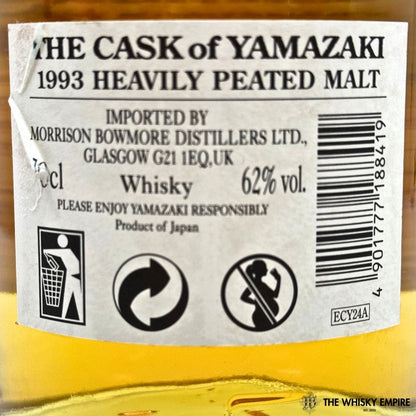 The Cask of Yamazaki Heavily Peated White Oak Cask 3Q70047 1993 15yo Cask Strength Single Malt Whisky, Japan